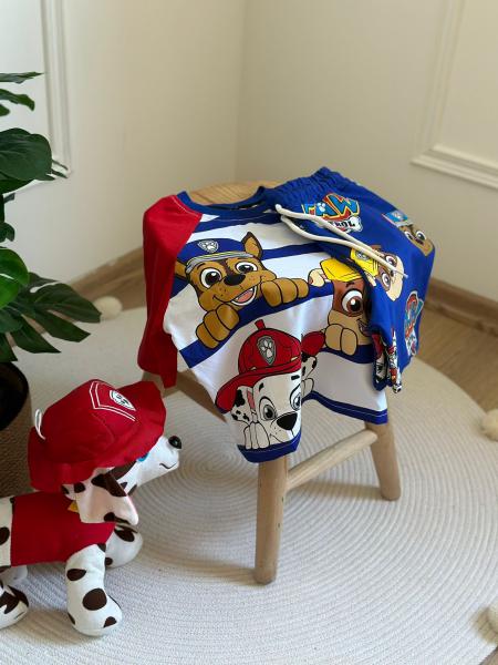Çizgili Paw Patrol Şortlu Takım
