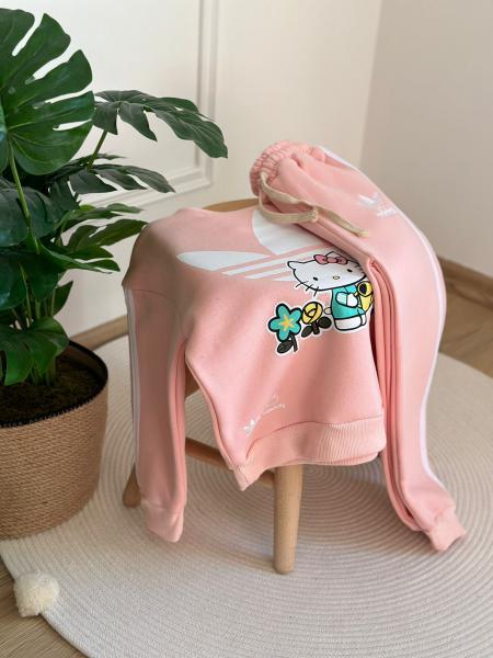 Açık Pembe Hello Kity Spor Logolu Eşofman Takımı