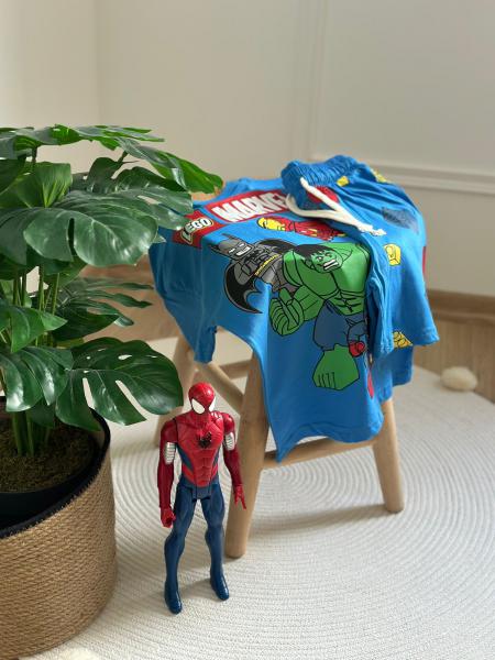 Mavi Lego Marvel Şortlu Takım