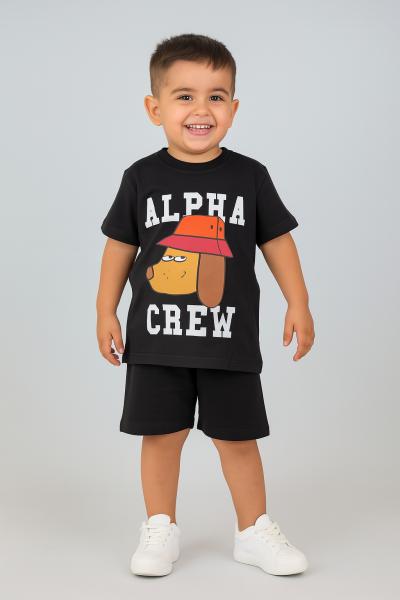 Alpha Crew Baskılı Şortlu Takım