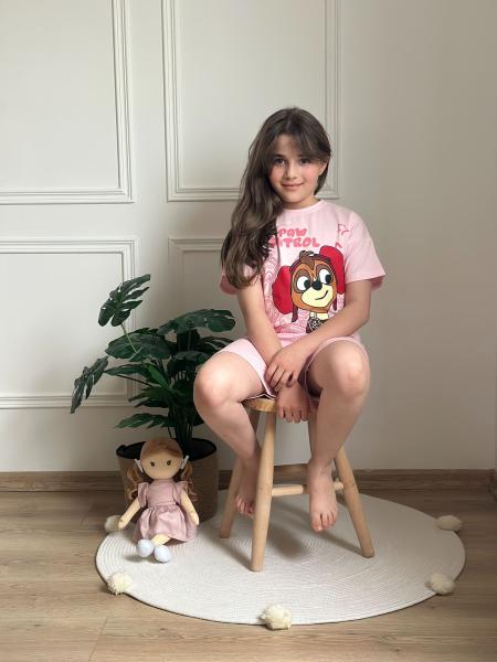 Pembe Paw Patrol Figür Detaylı Şortlu Takım
