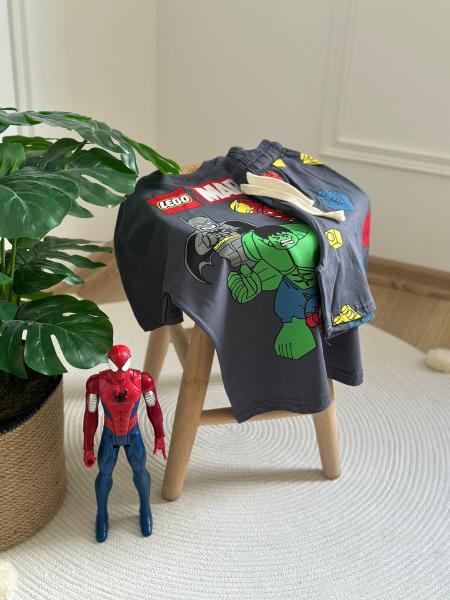 Füme Lego Marvel Şortlu Takım