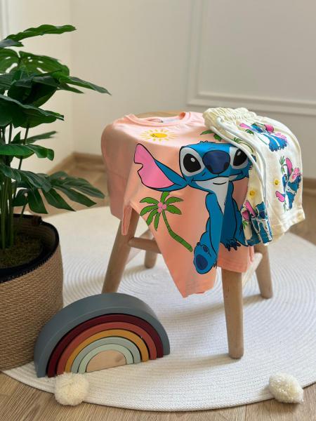 Stitch Pembe Şortlu Takım