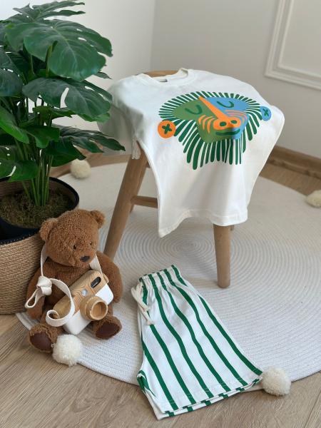The Monkey Yeşil Çizgili Şortlu Takım