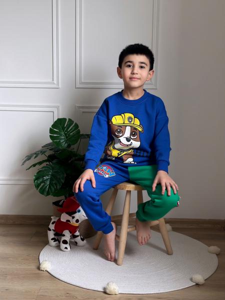 Yeşil Lacivert Büyük Paw Patrol Baskılı Eşofman Takımı