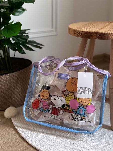 Şeffaf Peanuts Plaj Çantası