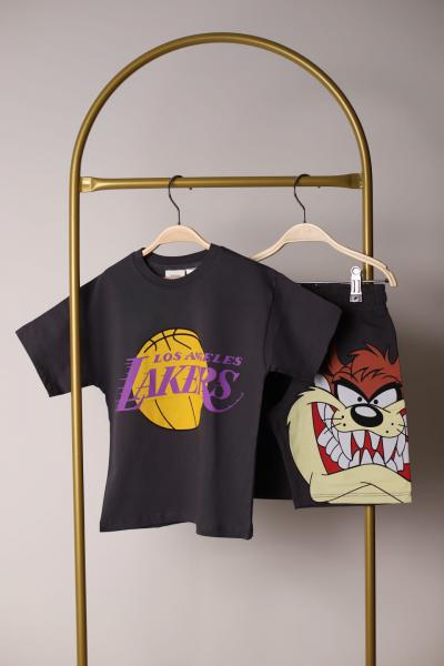 Lakers Tazmanya Canavarı Sırt Baskılı Şortlu Takım