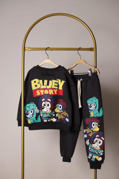 Siyah Bluey Story Eşofman Takımı