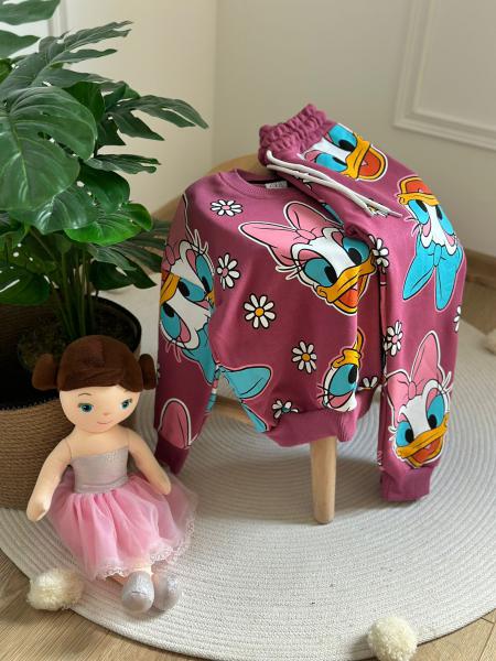 Koyu Pembe Daisy Duck Baskılı Eşofman Takımı