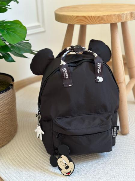 Siyah Mickey Mouse Kulak Detaylı Sırt Çantası