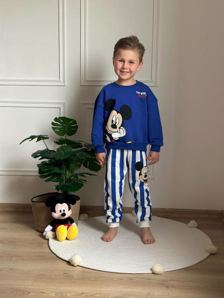 Mavi Çizgili Mickey Eşofman Takımı