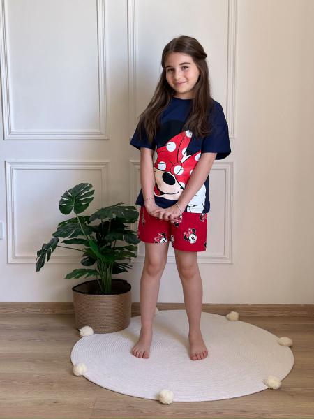 Kalpli Minnie Kırmızı Şortlu Takım