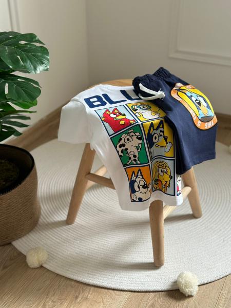 Bluey Sırt Baskılı Şortlu Takım