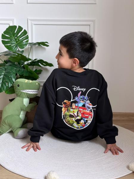 Sırt Detaylı Siyah Disney Mickey Mouse Eşofman Takımı