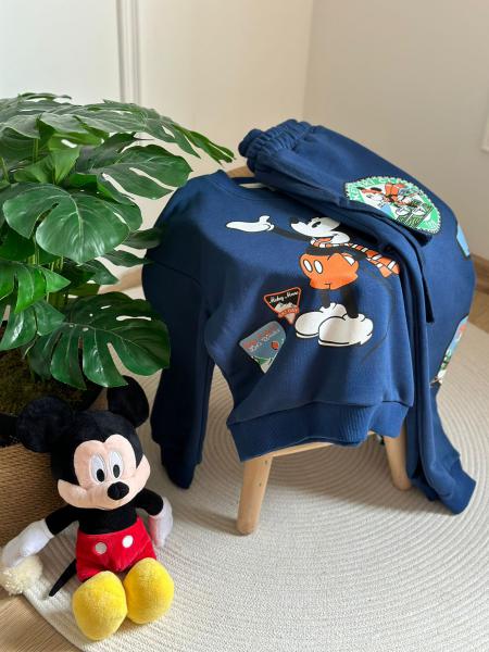 Mavi Disney Mickey Mouse Sırt Baskılı Eşofman Takımı