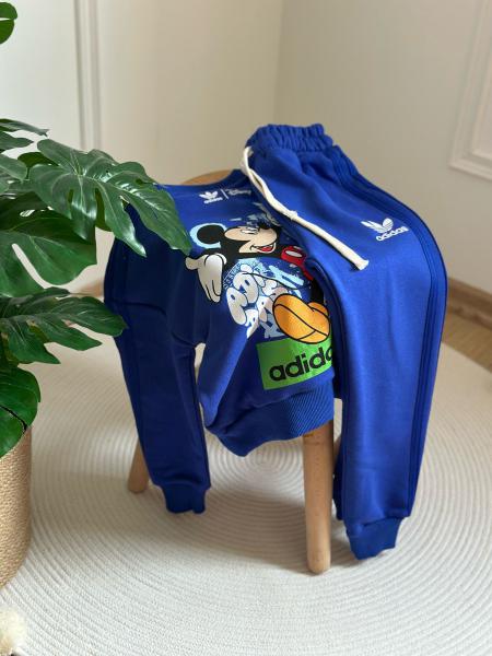 Mavi Sporcu Mickey Logo Detaylı Eşofman Takımı