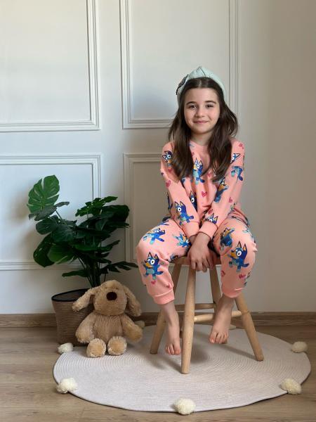 Pembe Bluey Figürlü Taytlı Takım