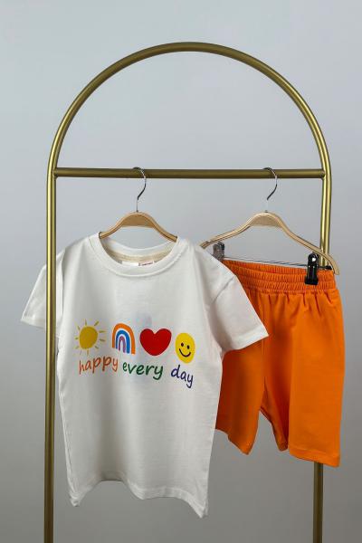Happy Every Day Baskılı Şortlu Takım