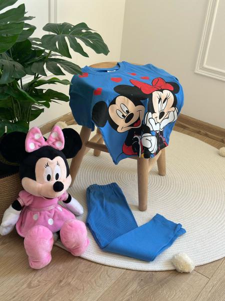 Mavi Minnie ve Mickey Love Taytlı Takım