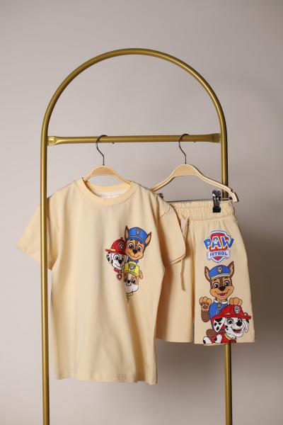 Krem Rengi Paw Patrol Team Şortlu takım