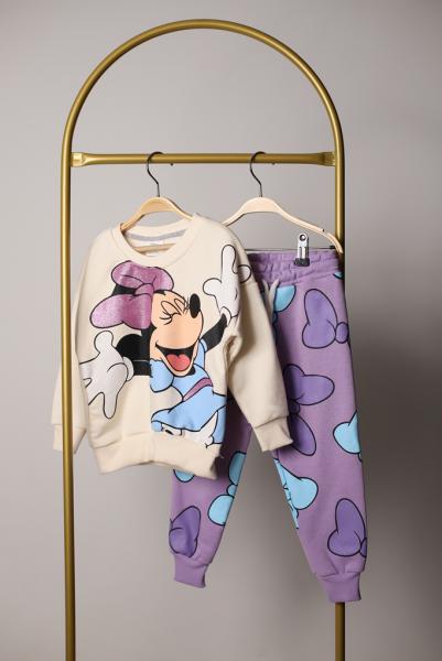 Kurdele Detaylı Minnie Mouse Eşofman Takımı