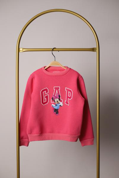 Pembe Minnie Mouse Gap Baskılı Sweatshirt