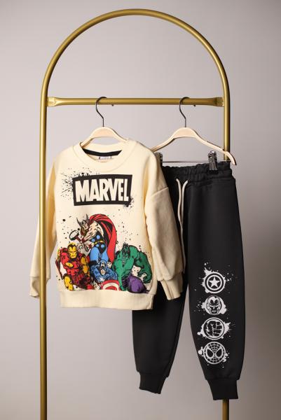 Krem Rengi Marvel Eşofman Takımı