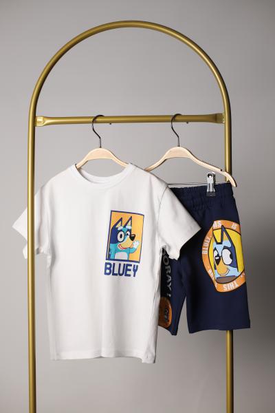 Bluey Sırt Baskılı Şortlu Takım