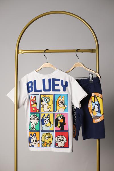 Bluey Sırt Baskılı Şortlu Takım