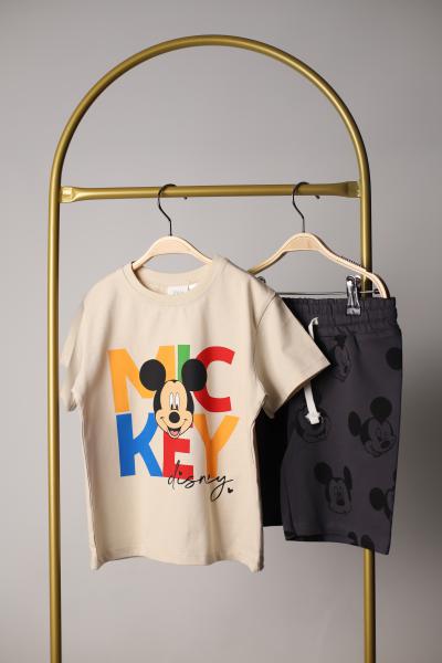 Renkli Mickey Şortlu Takım