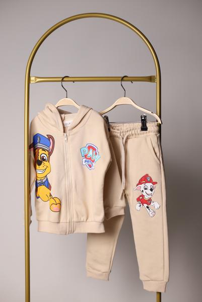 Krem Rengi Fermuarlı Paw Patrol Eşofman Takımı