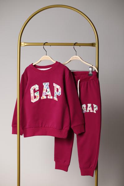 Bordo Çiçekli Gap Eşofman Takımı