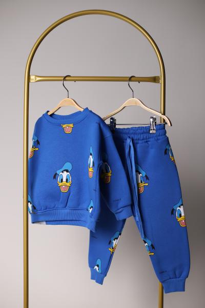 Mavi Donald Duck Baskılı Eşofman Takımı
