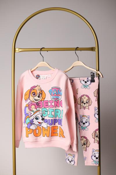 Pembe Paw Patrol Figür Baskılı Taytlı Takım