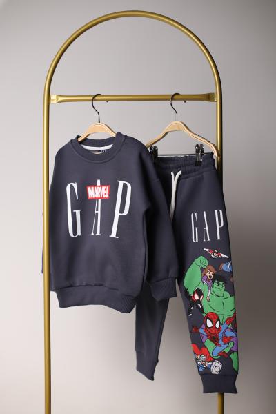 Sırt Baskılı Siyah Marvel Gap Baskılı Eşofman Takımı