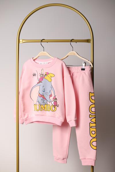 Pembe Dumbo Baskılı Eşofman Takımı