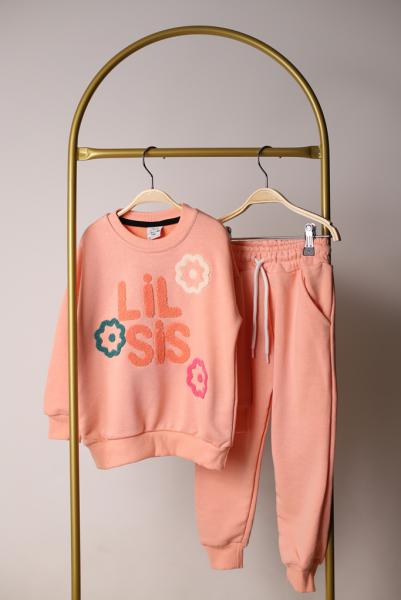 Pembe Lilsis Punch İşlemeli Eşofman Takımı