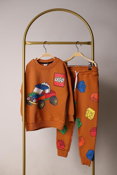 Kiremit Rengi Lego Baskılı Eşofman Takımı