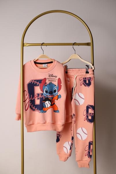 Beyzbolcu Stitch Pembe Eşofman Takımı