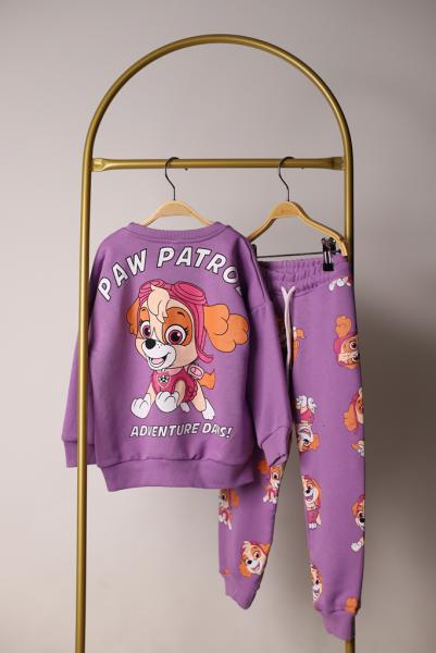 Mor Paw Patrol Sırt Baskılı Eşofman Takımı