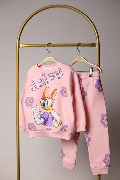 Pembe Üzeri Çiçekli Daisy Duck Eşofman Takımı