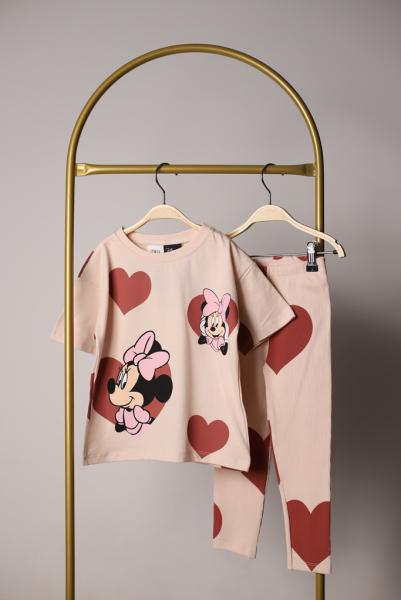 Minnie Kalp Detaylı Taytlı Takım