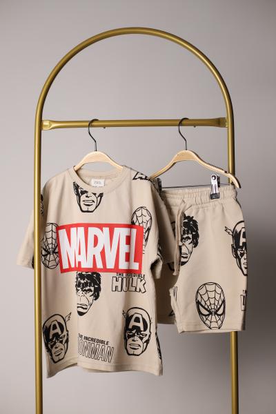 İronman ve Hulk Baskılı Marvel Şortlu Takım