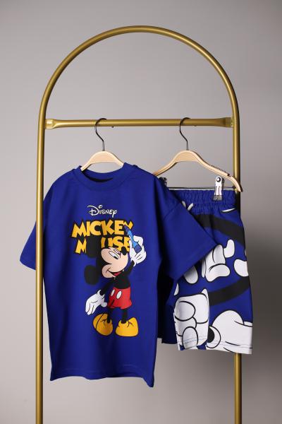 Mavi Mickey Wonder Şortlu Takım