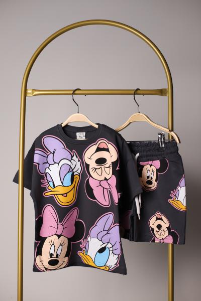 Minnie ve Daisy Siyah Şortlu Takım