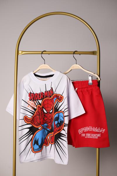 Spiderman Kırmızı Şortlu Takım