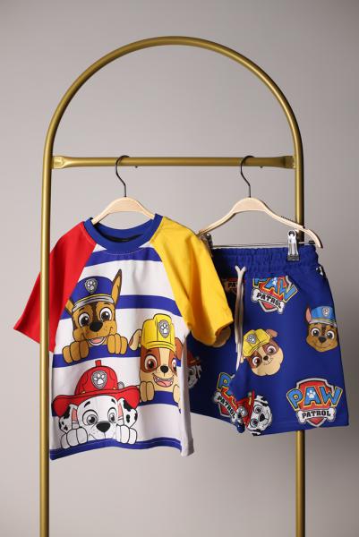 Çizgili Paw Patrol Şortlu Takım
