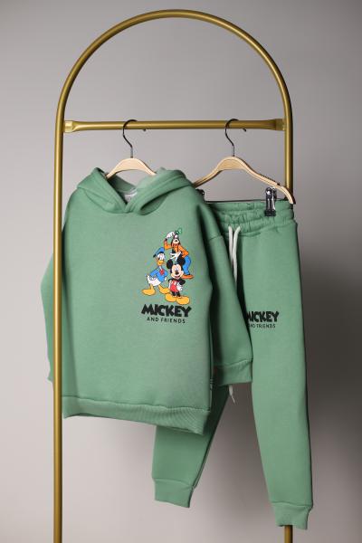 Yeşil Mickey Ve Arkadaşları Sırt Baskılı Eşofman Takımı