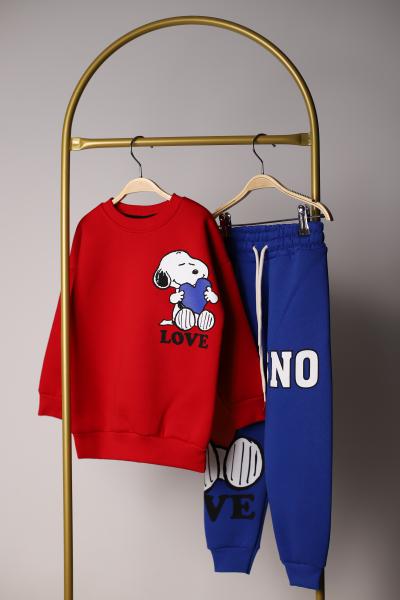 Peanuts Love Sırt Baskılı Çift Renkli Eşofman Takımı