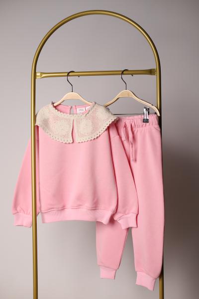 Pembe Dantel Yaka Eşofman Takımı